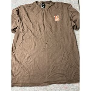 HUF x Thrasher “Worldwide” Double Sided Brown T-Shirt XL Skateboarding Brown
